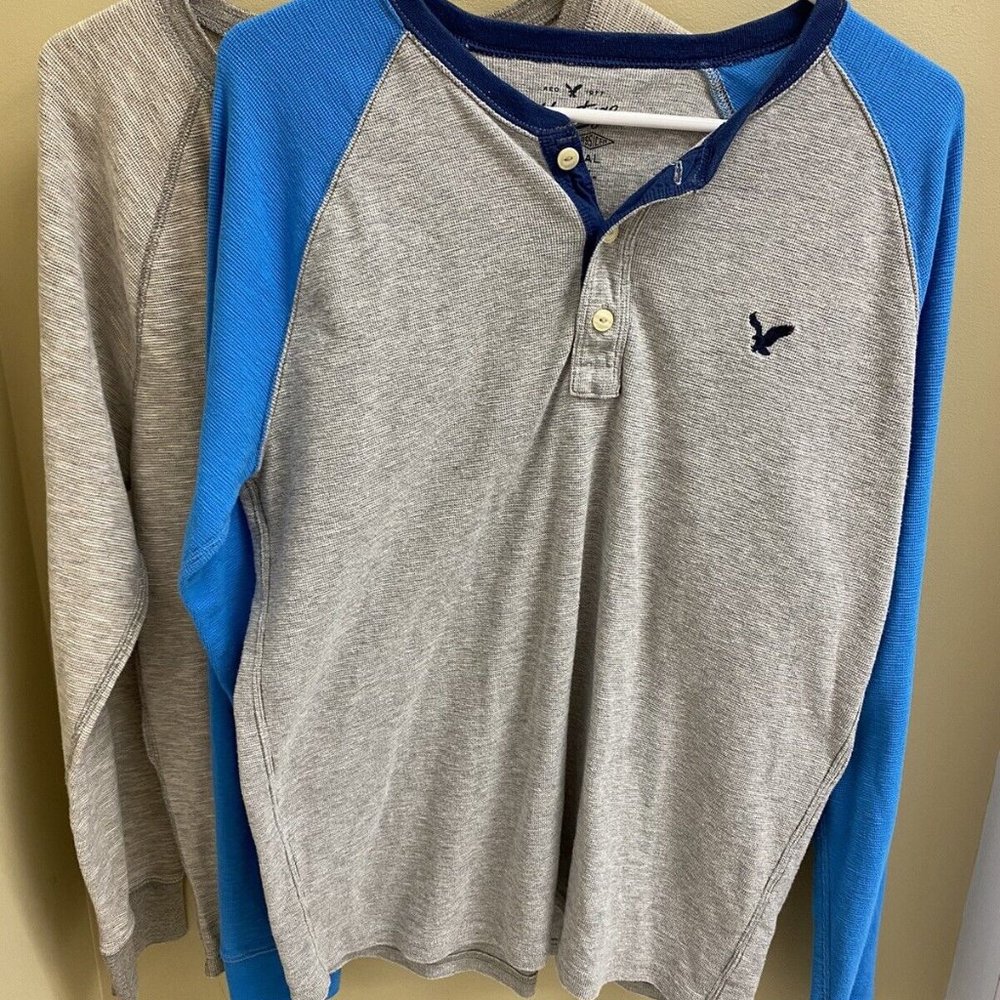 American Eagle Heritage Men’s Long Sleeve Thermal Henley size L - Lot of 2